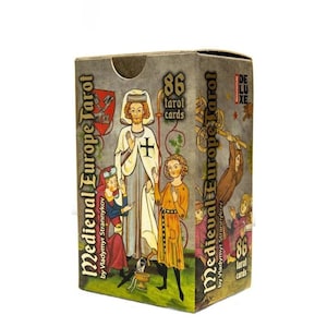 Tarocchi dell'Europa medievale, mazzo di tarocchi da 86 carte / Tarocchi Indy / Bordi dorati
