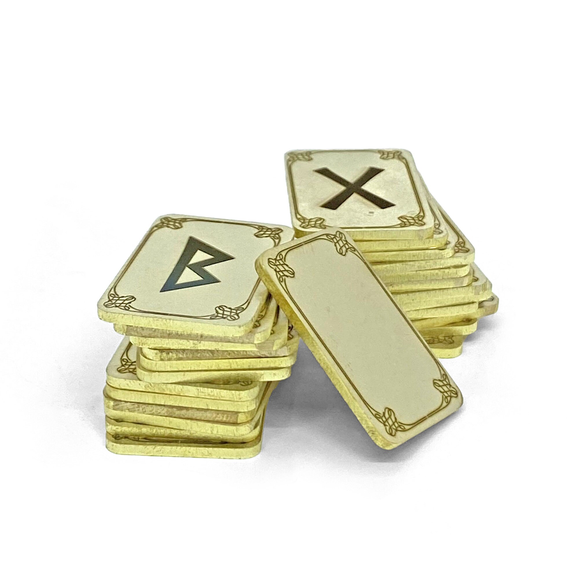 Metal Rune Box Bronze Runic Set, 25 Pcs With Velvet Pouch | Metal Runes Elder Futhark ...