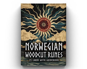 Norwegian Woodcut Runes, 25 Cards Oracle Deck | Indie Tarot | Elder Futhark Runes