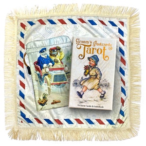 Set de Postales de la Abuela Tarot, Bolsa y Tela
