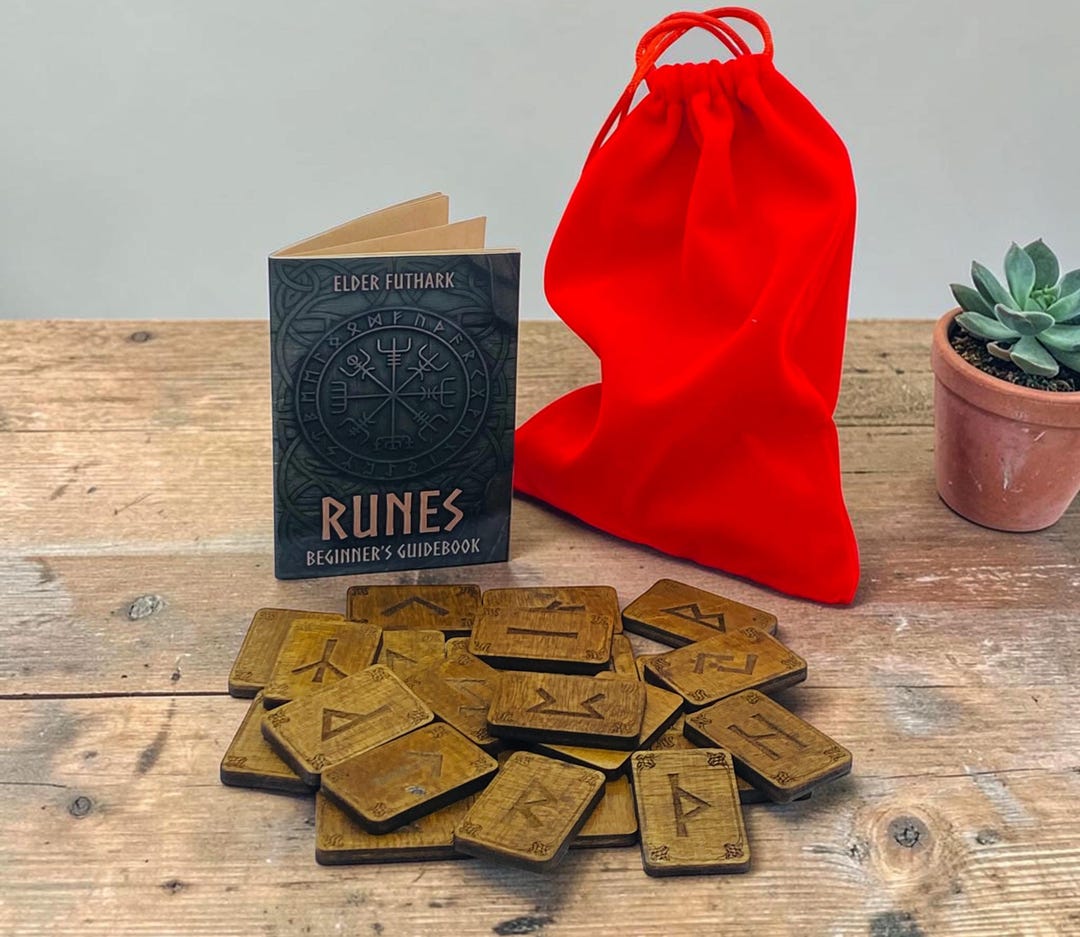 Nordic Rune Starter Kit | Wood Runes Elder Futhark | Viking Runes With ...