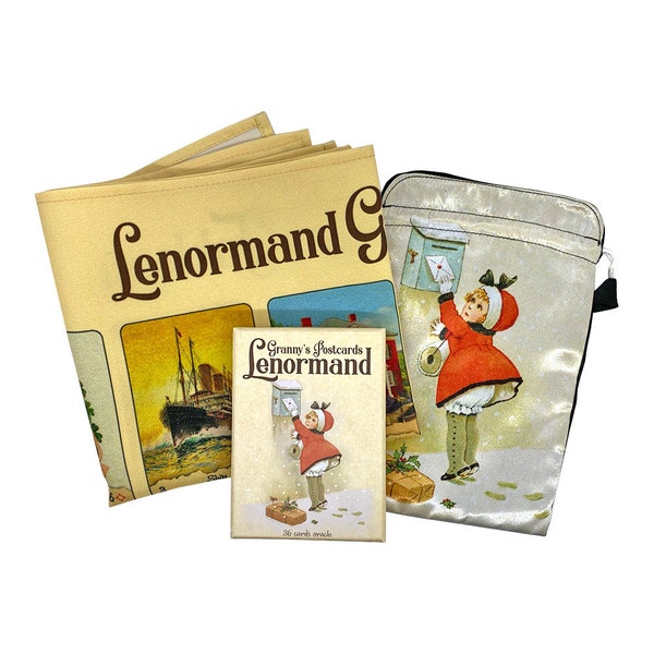 Set of Granny's Postcards Lenormand, Bag and Grand Tableau Cloth