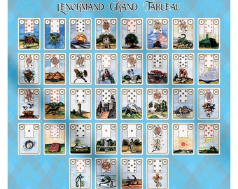 Classic Lenormand Deck 36 Cards With Grand Tableau Cloth - Etsy