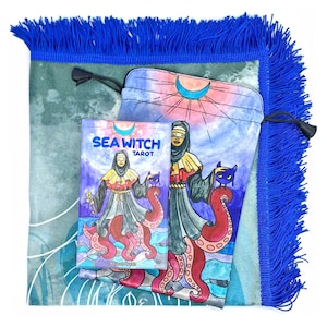 Kit de Tarot Sea Witch, baraja de 78 cartas, bolso y tela
