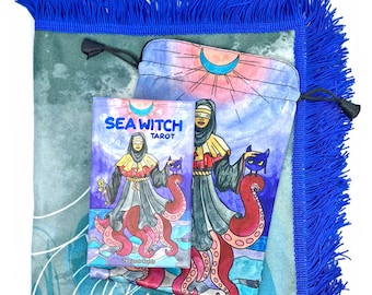 Sea Witch Tarot kit, 78 cards deck, bag and cloth