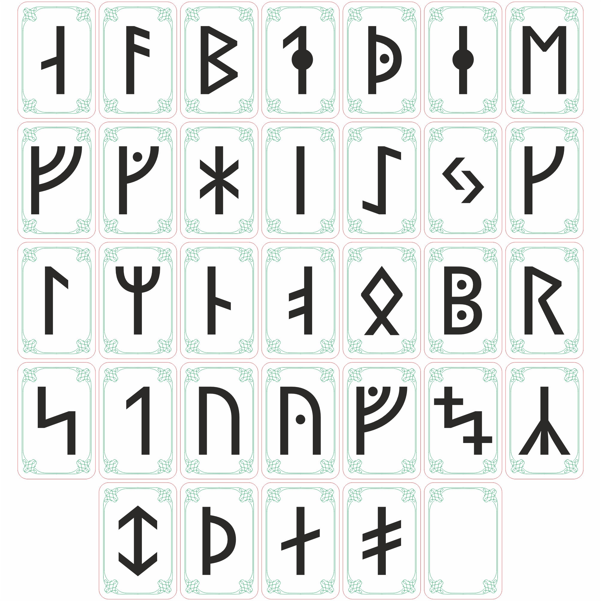 Icelantic Runes Wooden Icelandic Runic Set, 33 Pcs With Velvet Pouch | Wood Medieval ...
