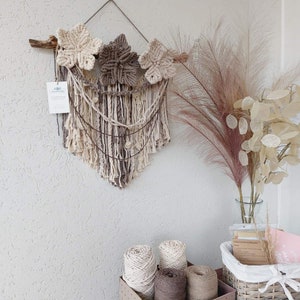 Macrame Cottagecore Floral Macrame Wall Hanging: Cottagecore Flower Garland Decor - Etsy