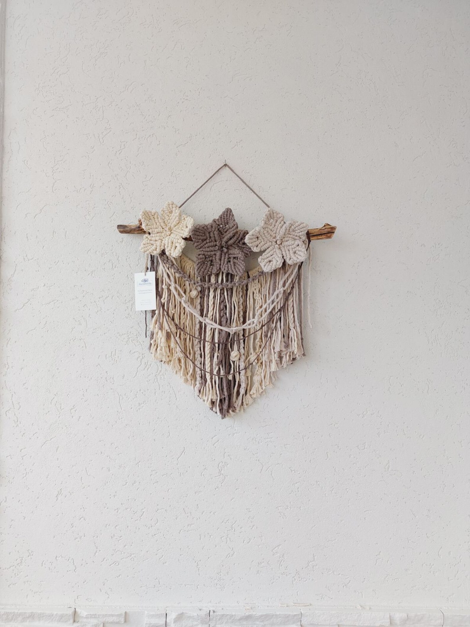 Macrame Cottagecore Floral Macrame Wall Hanging: Cottagecore Flower Garland Decor - Etsy