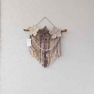 Macrame Cottagecore Floral Macrame Wall Hanging: Cottagecore Flower Garland Decor - Etsy