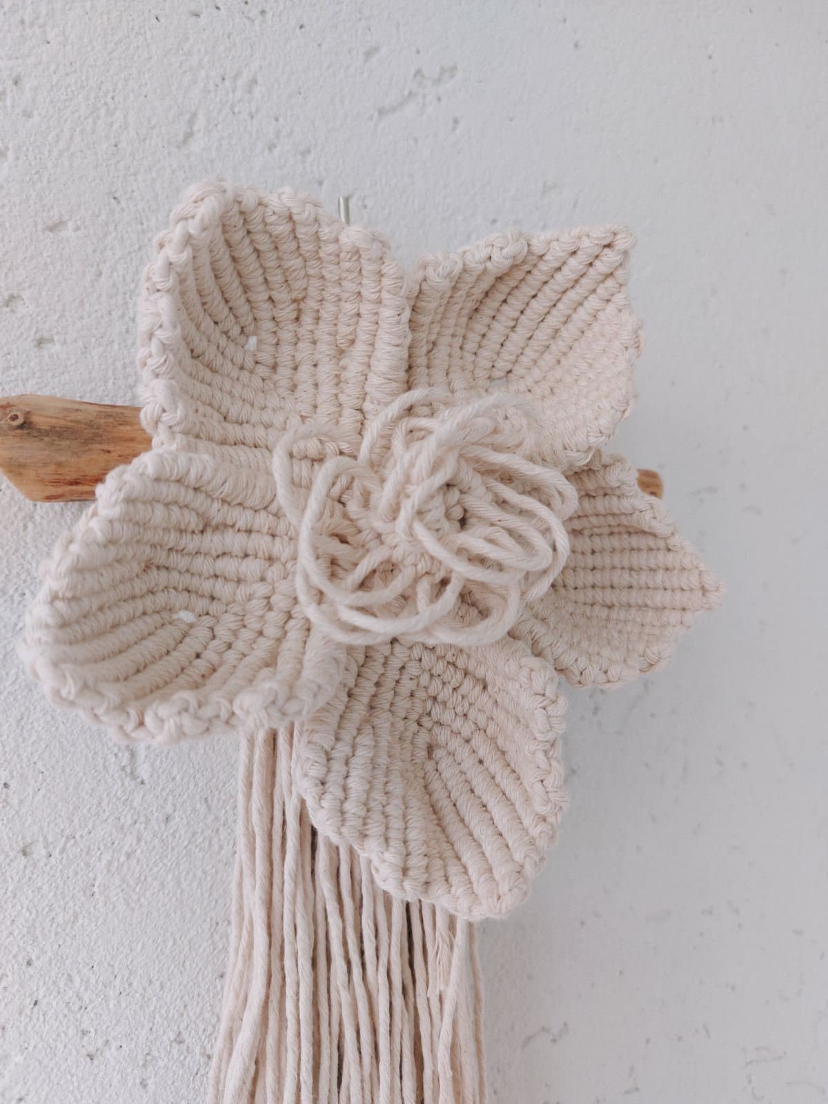 Macrame Cottagecore Ivory Macrame Flower Wall Hanging: Handmade Boho Cottagecore Decor - Etsy
