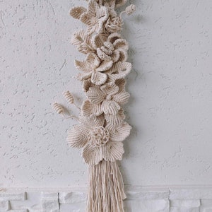 Macrame Cottagecore Handmade Macrame Flower Wall Hanging: Boho Cottagecore Decor - Etsy