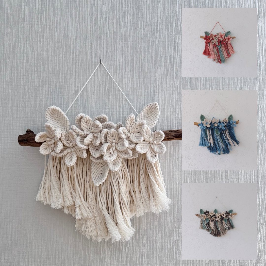 Macrame Cottagecore Macrame Flower Wall Hanging: Boho Cottagecore Decor - Etsy