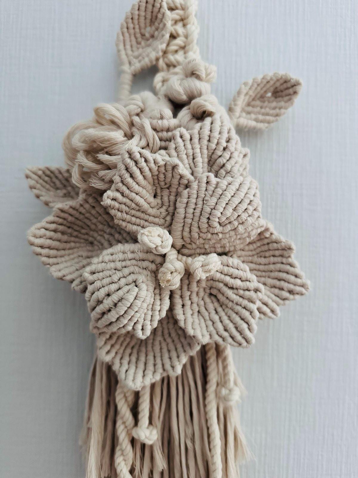 Macrame Cottagecore Handmade Macrame Flower Wall Hanging Floral Boho Cottagecore Decor - Etsy