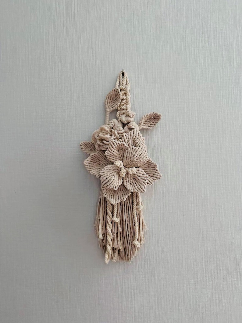 Macrame Cottagecore Handmade Macrame Flower Wall Hanging Floral Boho Cottagecore Decor - Etsy