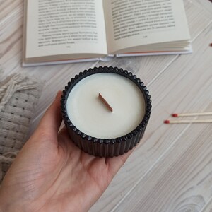 Woodwick candle, Homemade candle, Concrete candle, Gift