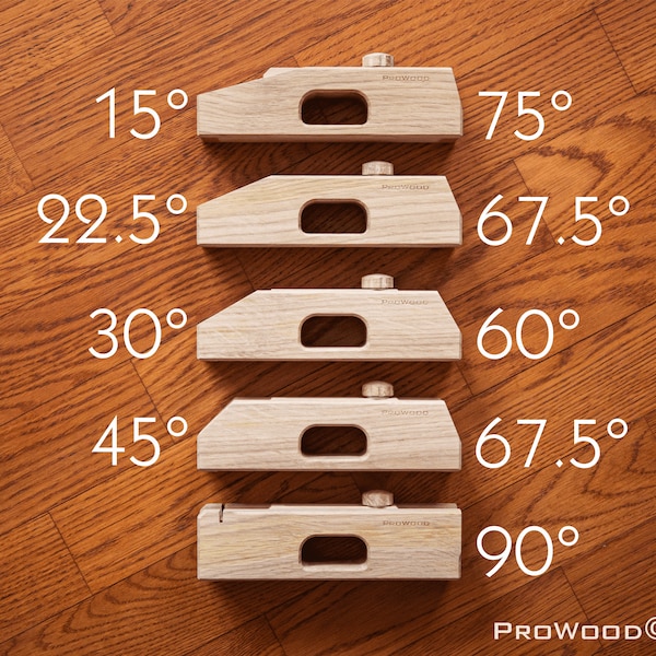 Kumiko Professional Kit 5 Stück Eiche - 15,75 30,60,45,22.5,67.5,90, Winkel. (Holzbearbeitungslehren)