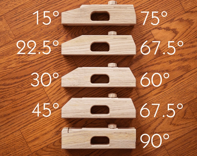Kumiko Professional Kit 5 pcs oak - 15,75 30,60,45,22.5,67.5,90, angles. (Woodworking jigs)