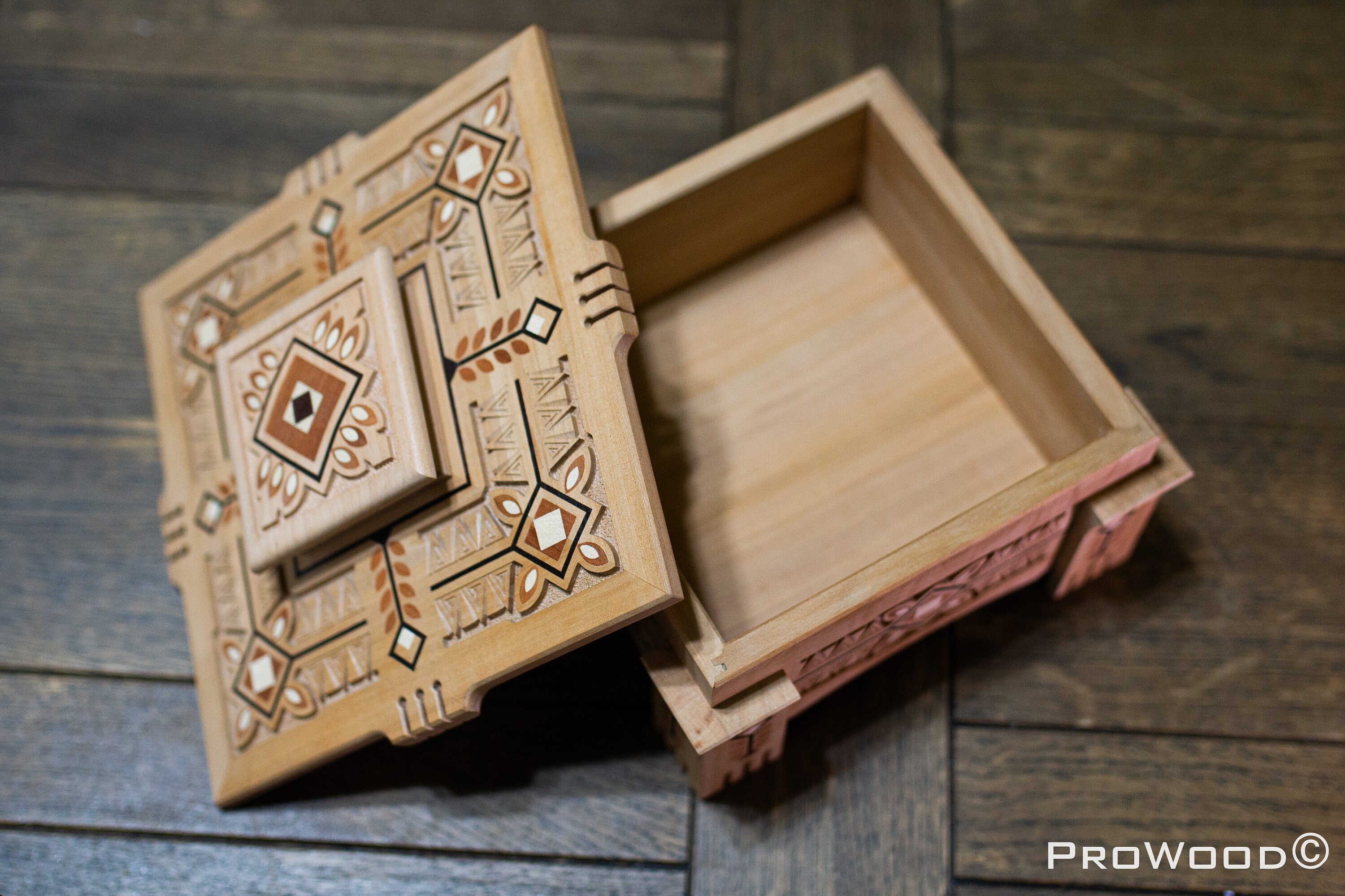 Exclusive Hand Carved and Inlaid Wooden Box Сarved Wood Coffer, Large ...