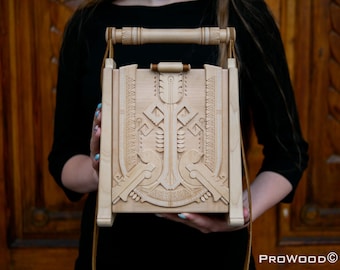 Ukrainian Exclusive wooden bag. Wood Bag - Women Handbag - Birthday gift - Messenger Bag - ethnic bag - Ladies Bag