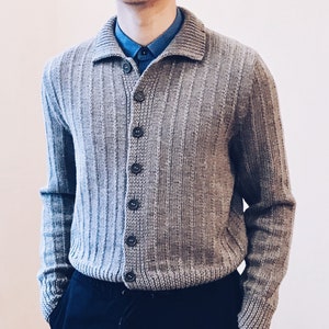 Knitting Patterns Men Cardigan, Vintage Men Cardigan Downloadable PDF, 1940s Men Knitting pattern, Men Knit Jacket Cardigan