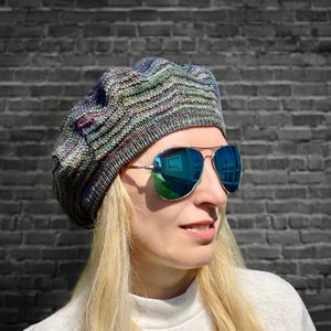 Knit Beret Pattern, Slouch Knit Hat PDF, Wool Adjustable Beret Tam Pattern, 50s Vintage Beret Hat PDF, Vintage Knit Hat Pattern Downloadable