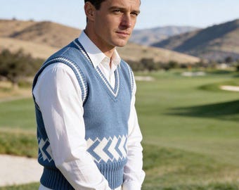 modèle de gilet en tricot pour hommes vintage, gilet en tricot pour hommes PDF, pull sans manches Style années 1930 PDF, modèle de gilet Fair Isle