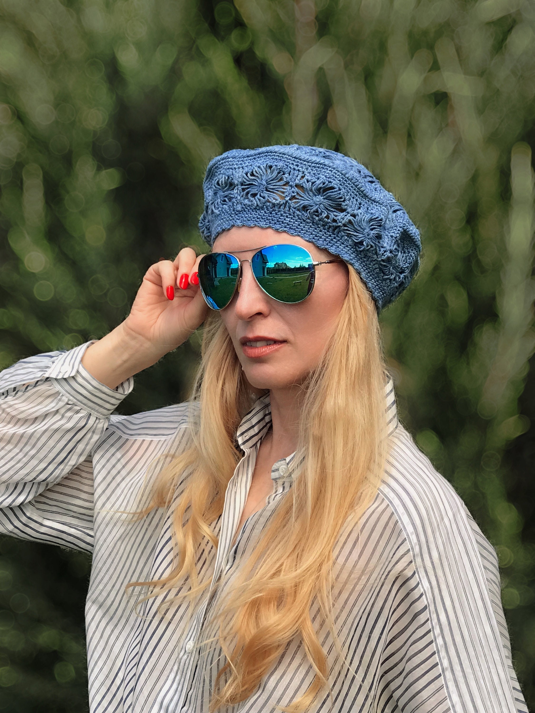 Mix&Match 5 different Crochet Tam Hat for Women Crochet Knit Beret Solid Color Crochet Beret Pattern, Wool Adjustable Beret Tam Pattern  main image 3