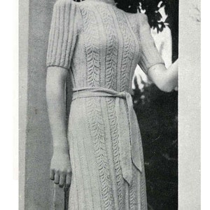 Vintage Knit Pattern, Wool Knit Dress Pattern, Summer dress pattern, 1940 knitting pattern, Downloadable pattern, Knitting pattern PDF image 4