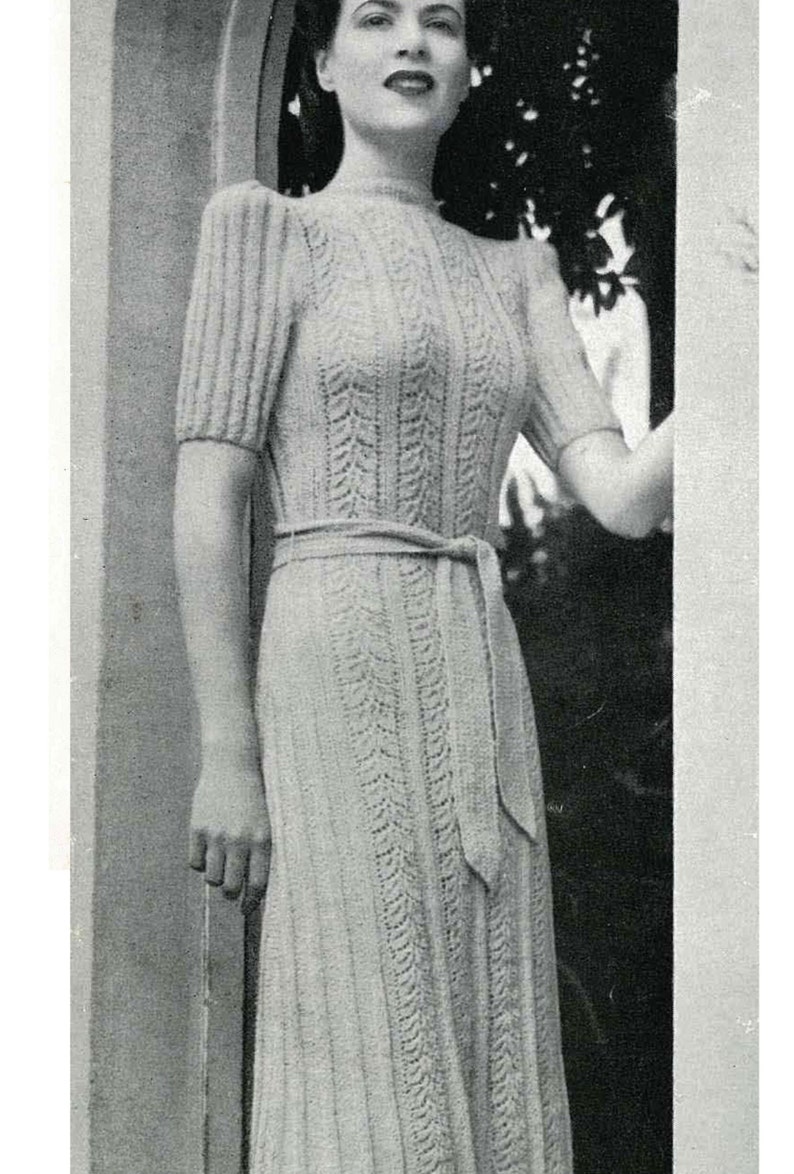 Vintage Knit Pattern, Wool Knit Dress Pattern, Summer dress pattern, 1940 knitting pattern, Downloadable pattern, Knitting pattern PDF image 4