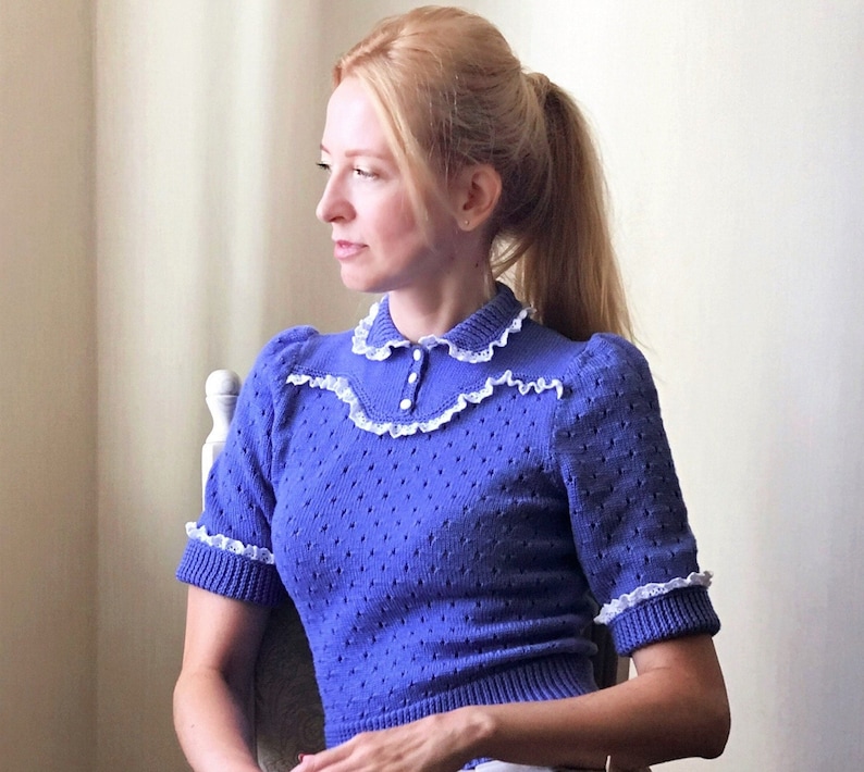 Vintage Jumper Downloadable PDF, 1940s Knitting Pattern, Knitting