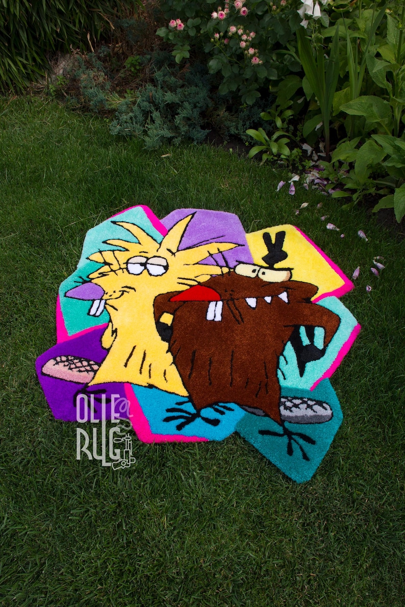 Angry Beavers Rug: Handmade 90s Cartoon Nostalgic Decor - Etsy