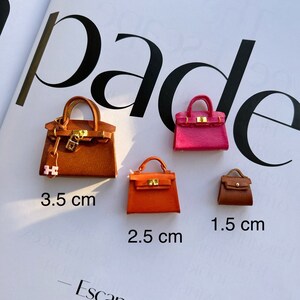 Dollhouse miniature 1/6, 1/12 scale, bag 1.4 inch, 3.5 cm, handbag Birk and Kell style. image 9