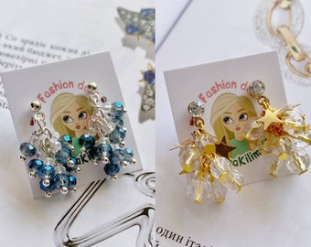 Miniature luxury jewelry doll 1/6 scale, earrings for B doll, FR doll.