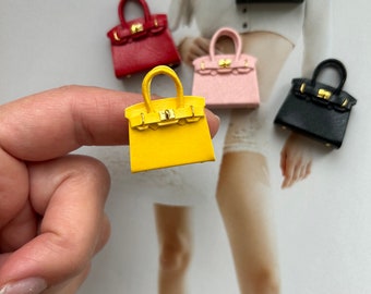 Dollhouse miniature 1:12,  purse “Candy” 2.5 cm. Handbag, Phicen, Heidi Ott. Charm for doll bag.