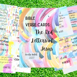 Cartões de versículos bíblicos em aquarela