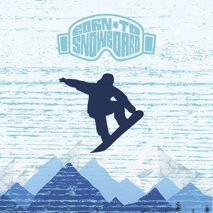 Vintage Snowboard Graphic Wall Art - Digital Download