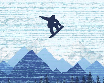 Vintage Snowboard Graphic Wall Art 2.0 - Descarga digital