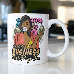 Afro Lola Life Hustle Slay Boss Lady boss gift Quotes black owned Swag Hip Hop Mom boss mug boss baby Brave Passionate Attitude Power PNG image 2