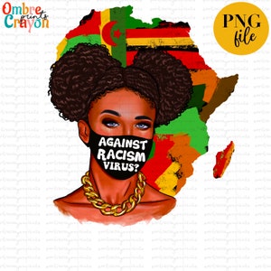 Against Racism Virus PNG,Black Girl Magic,Juneteenth African Colors Know Your History African American Melanin Queen,African Flag,Clipart