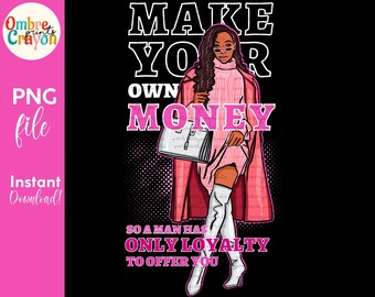 Afro Boss Lady PNG: Urban Girl Power, Slay Hustle (Digital Download)