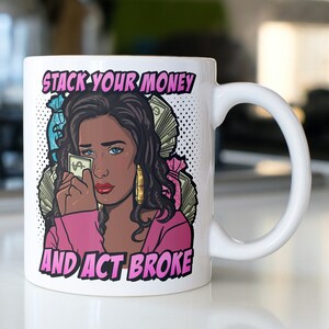 Afro Goddess Boss Gift Sublimation Money Hustler Money Pile Wealthy Successful cash stack 100 Dollar Folded Currency Business Melanin PNG