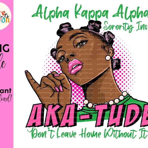 AKA 1908 PNG 1908 aka Sorority Sublimation pearls Alpha Kappa Alpha Africa Ivy Leaf Pinky aka Hand Sign AKA girl Pink Green Greek Letters