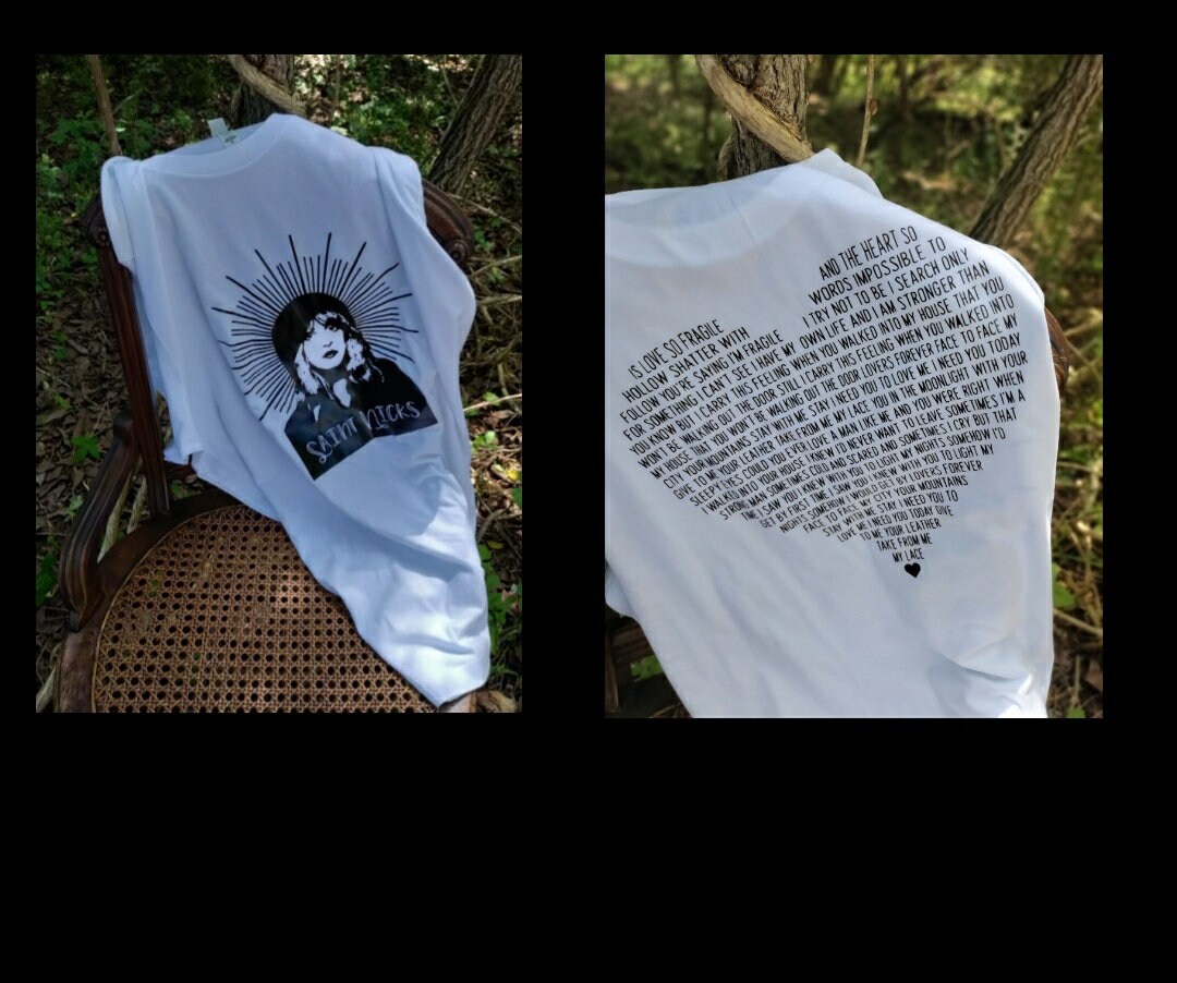 Stevie Nicks Unisex tshirt tee Leather and Lace lyrics super Etsy