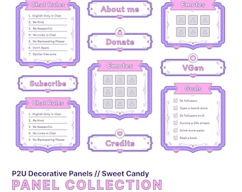 Paneles decorativos personalizables // Dulces dulces // Rosa y morado