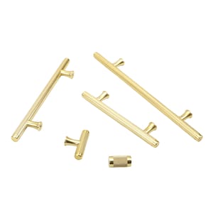 Knurled Texture Drawer Pulls Gold Cabinet Handles - Round Bar Series - Hole Centers (Knob,3.75",5",6.25",7.5",8.8",10")