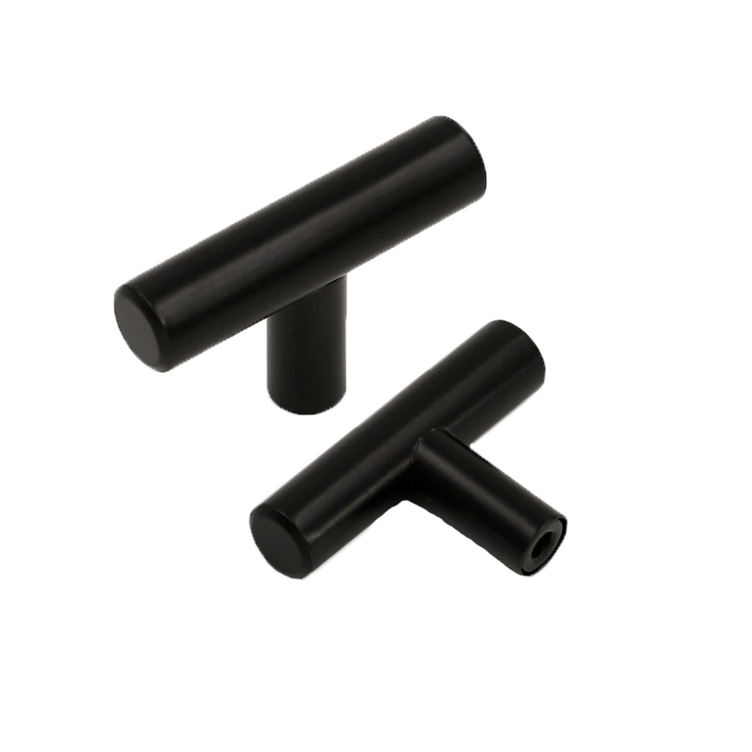 Matte Black Knobs2 Overall Length Modern T Bar Knobs Single