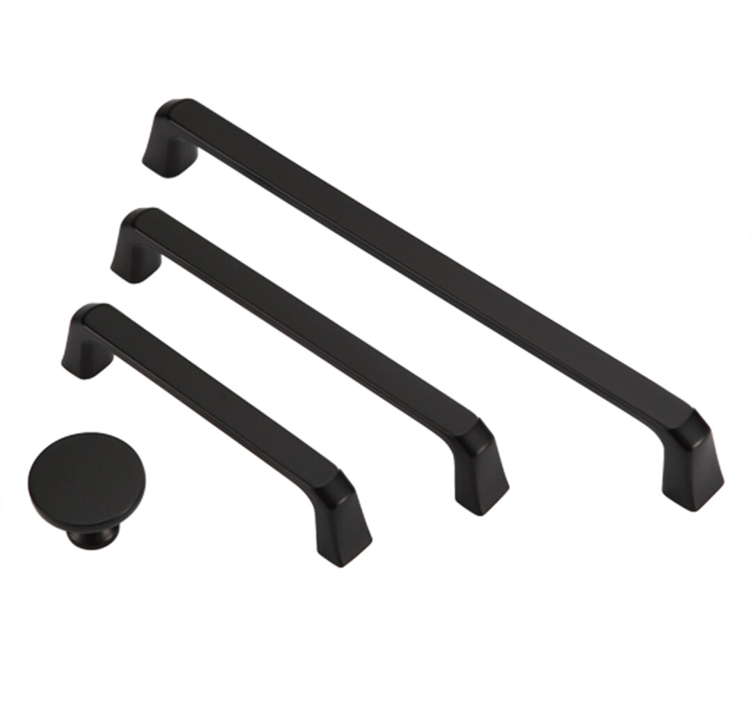 Matte Black Handles, Modern Zinc Alloy Pulls for