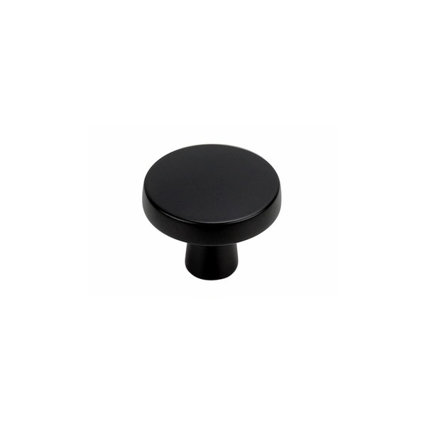 Boutons de tiroir noir mat Boutons de tiroir de commode 1,27 po. (32 mm) champignon convenant à la maison, à la cuisine, à la salle de bain, au bureau et plus encore