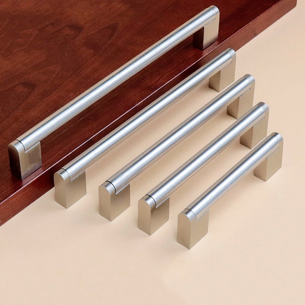 Brushed Nickel Drawer Pulls Etsy