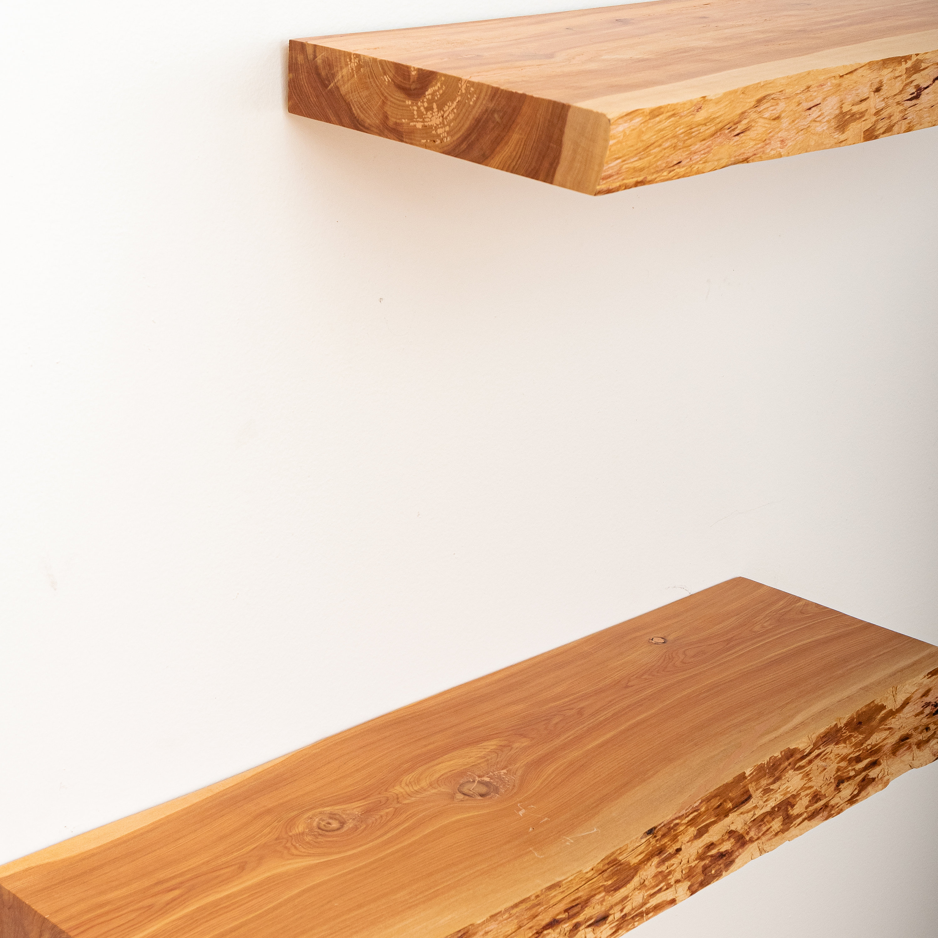 Rustic Wood Floating Shelves Natural Cedar Slab Live Edge Etsy